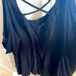 Venus unique neckline black top. Size XLarge